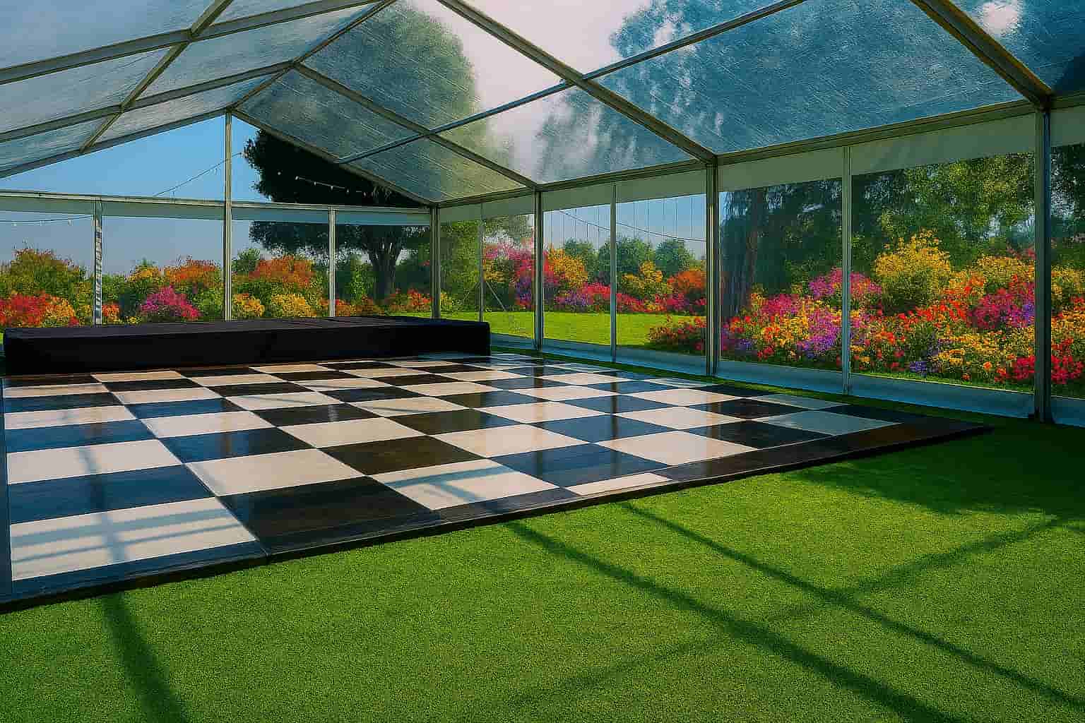 Idea para integrar el paisaje con carpa transparente